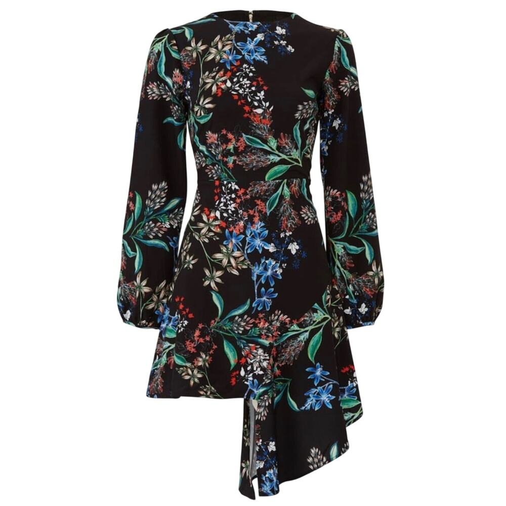 Stylestalker Asymmetrical Floral Lagenlook Modest Cocktail Formal MiniDress EE20
